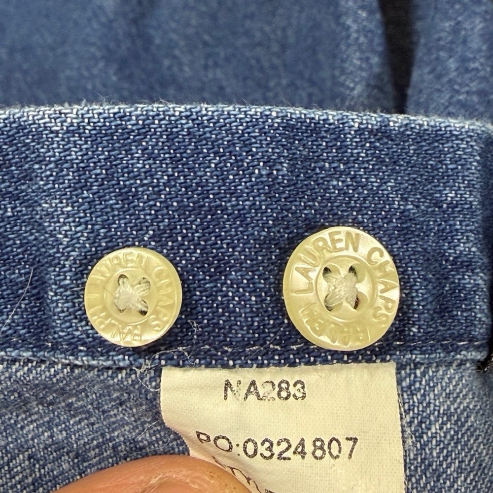 Vintage Chaps Ralph Lauren Shirt Mens XL Blue Denim Oversized Button Up Western - Picture 8 of 12